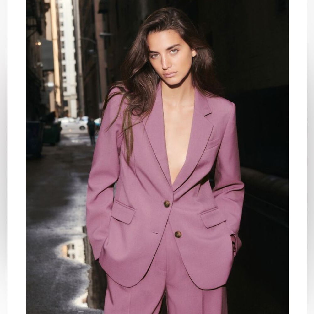 NWT Dynamite Lorelei Two-Button Violet Purple Blazer Size S
